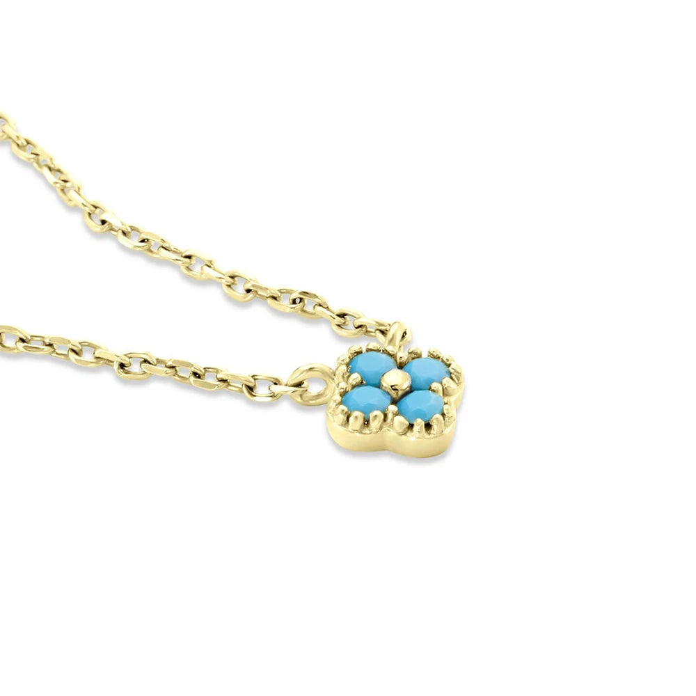 Sterling Silver Turquoise Crystal Petal Patter Pendant