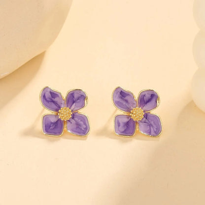 Colorful Flower Stud Earrings