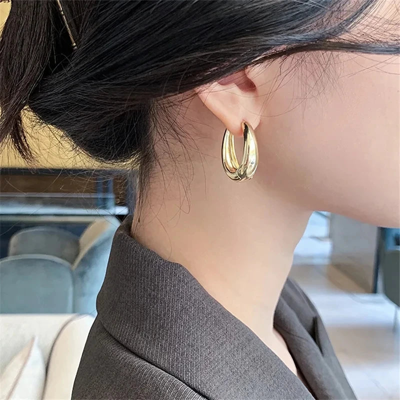 Classic Water Drop Hoop Earrings