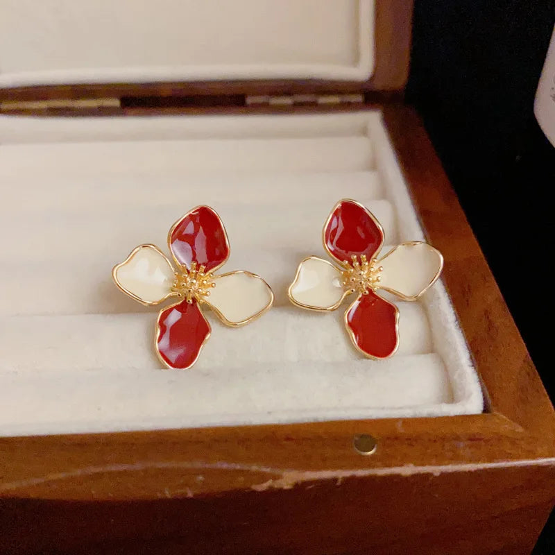 Colorful Flower Stud Earrings