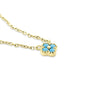 Sterling Silver Turquoise Crystal Petal Patter Pendant