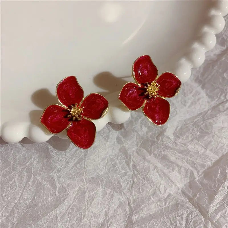 Colorful Flower Stud Earrings